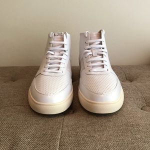 Clae | Gregory Mid | White Leather Sneakers